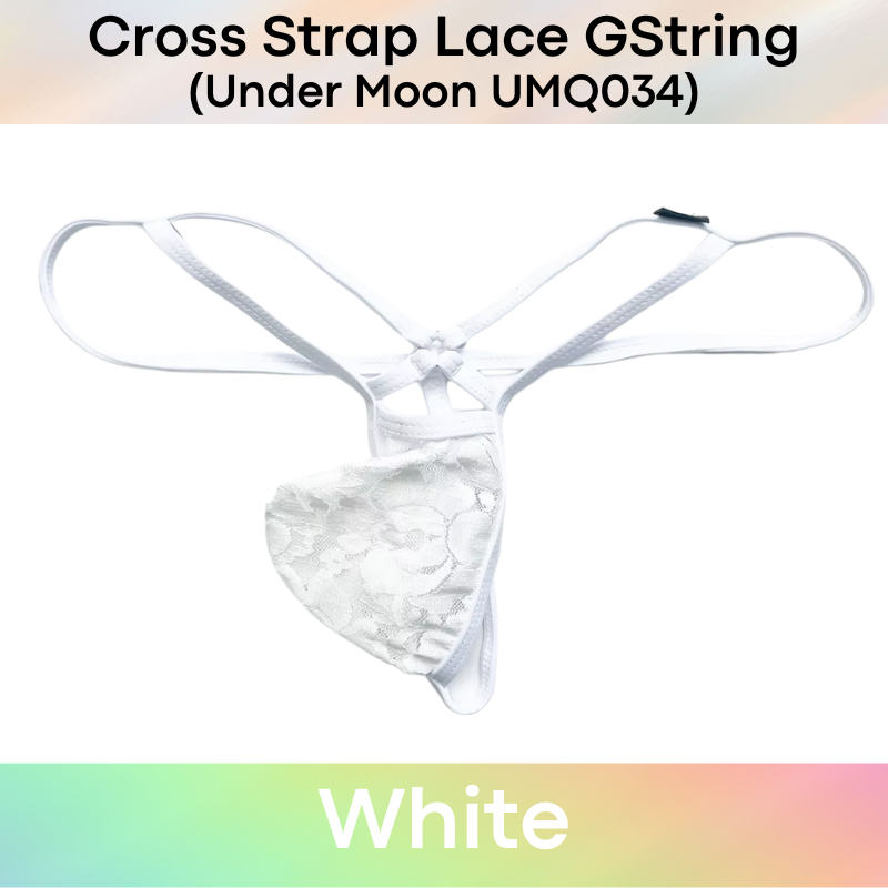 Men's GString: Nylon Sheer Lace 3D Convex Pouch Low Waist GString Underwear (UMQ034)