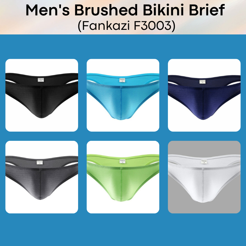 Men's Brief : Low Waist Brushed Bikini Underwear (Fankazi F3003)