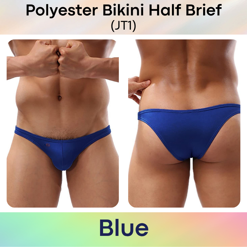 Men's Brief: Polyester Half Brief Bikini Underwear (JT1)