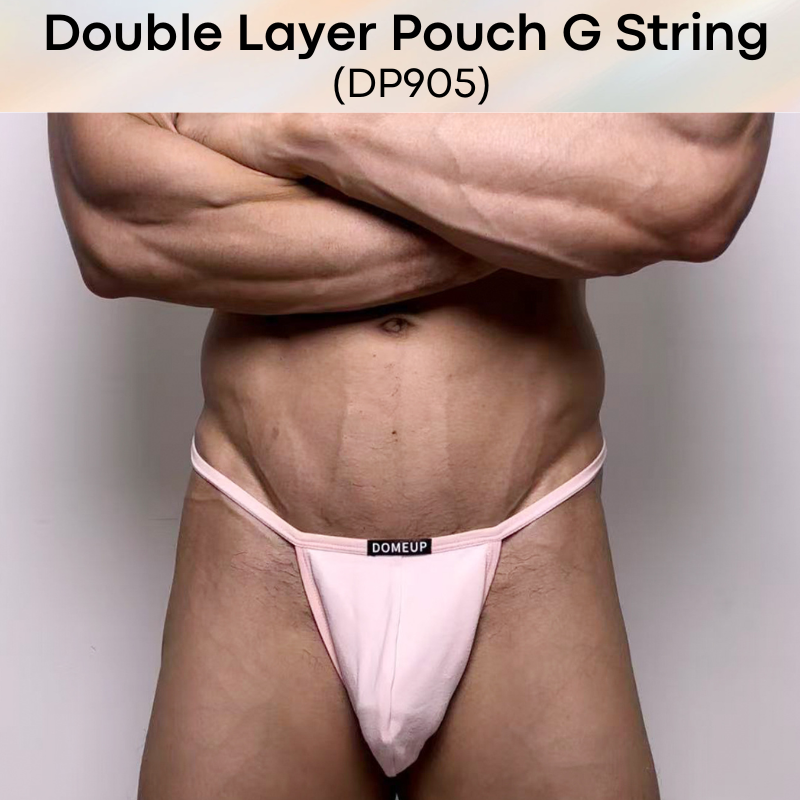 Mens GString: Polyester Double Layer Large Front Pouch GString Underwear (DP905)