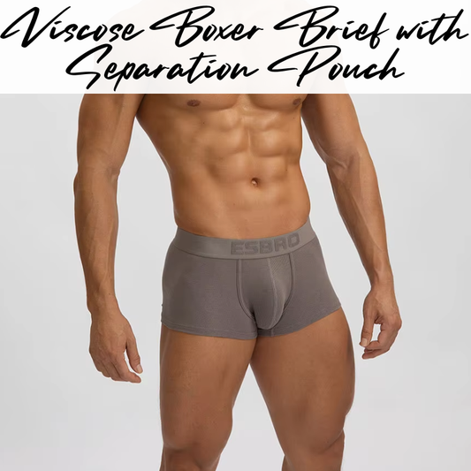 Men's Boxer:  Modal Fabric Thread Separation U Convex Pouch Boxer Brief Underwear (GTE09)