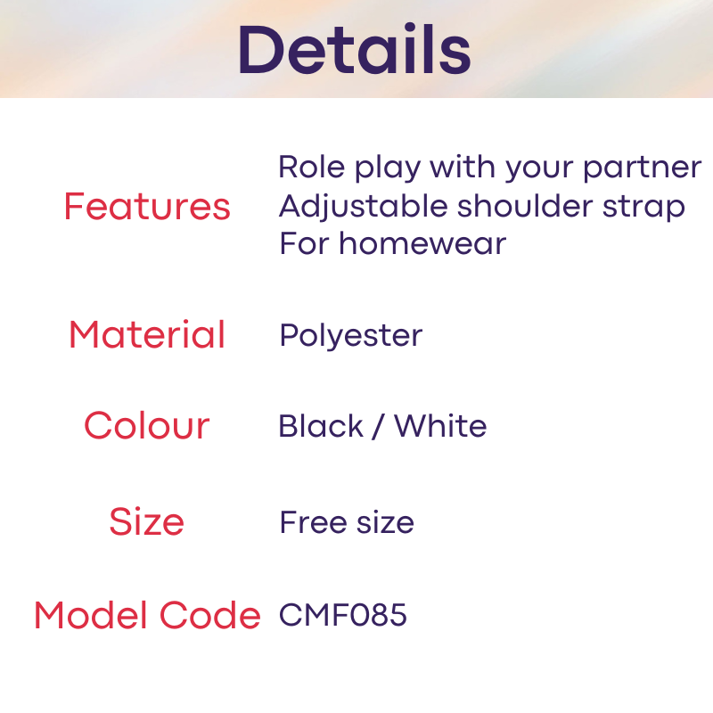 Dress: Men's Roleplay Polyester Short Dres Skirt with Adjustable Shoulder Strap (CMF085)