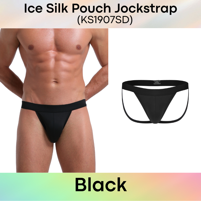 Men's Jockstrap: Polyester Ice Silk Pouch Jockstrap Underwear (KS1907SD)