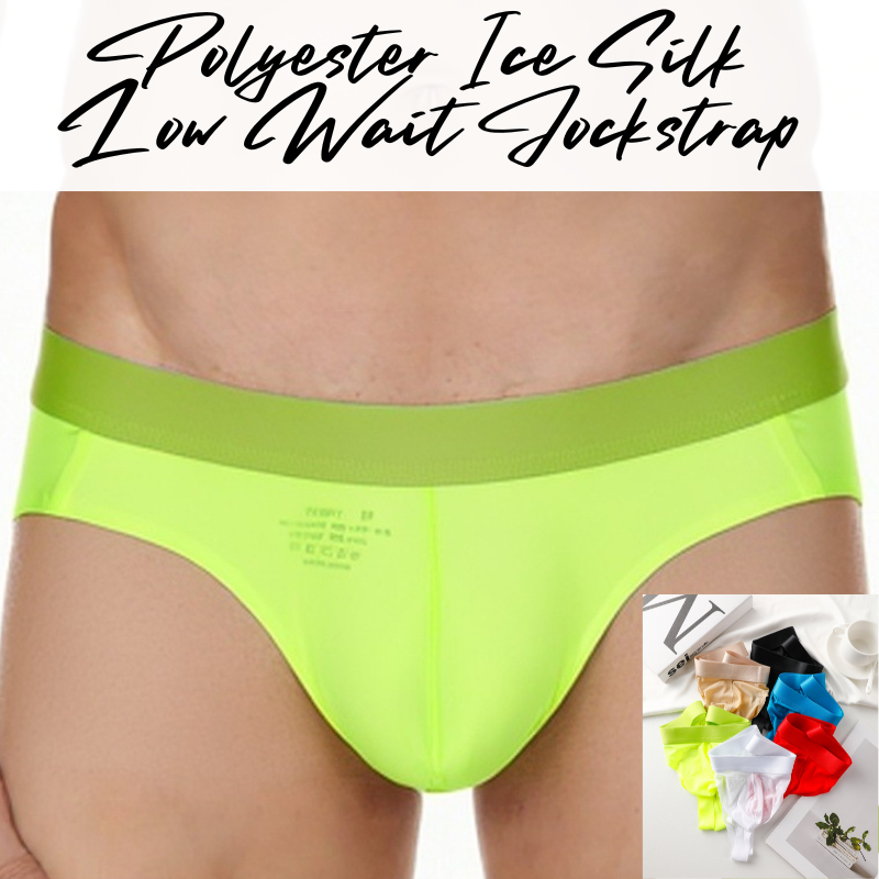 Men's Jockstrap: Polyester Ice Silk Thin Low Waist Jockstrap Underwear (WJG6007SD)