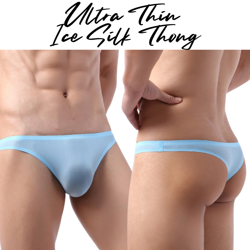 Men's Thong : Ice Silk Ultra Thin Underwear (Fankazi F2202)