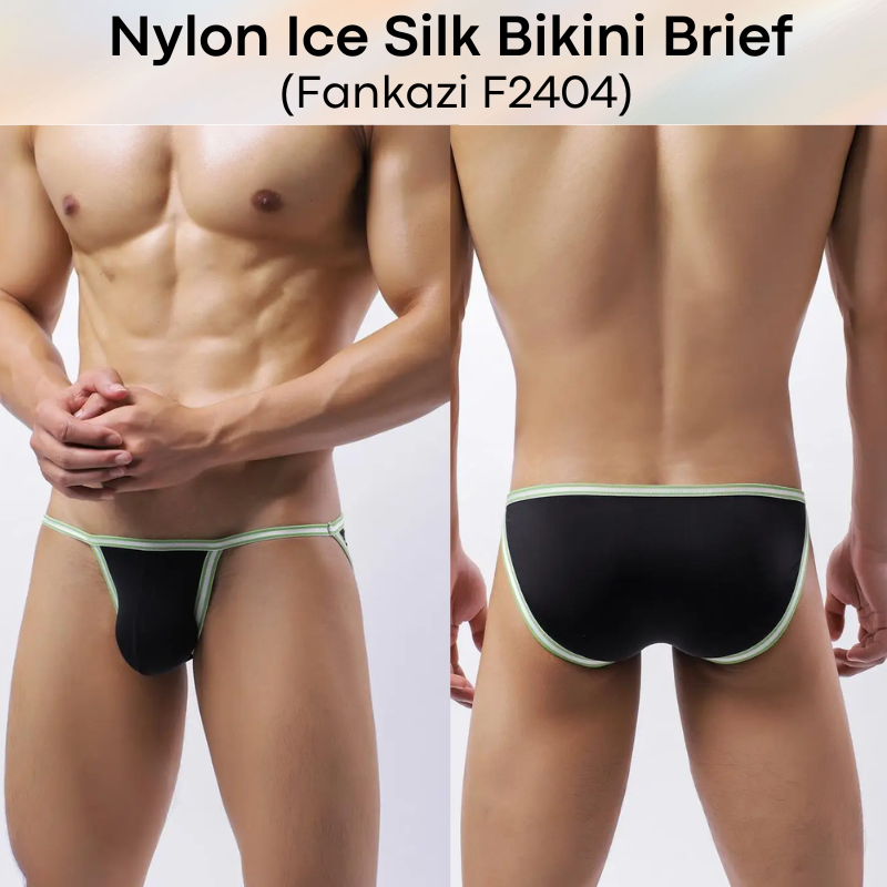 Men's Brief: Nylon Ice Silk Bikini Brief (F2404)