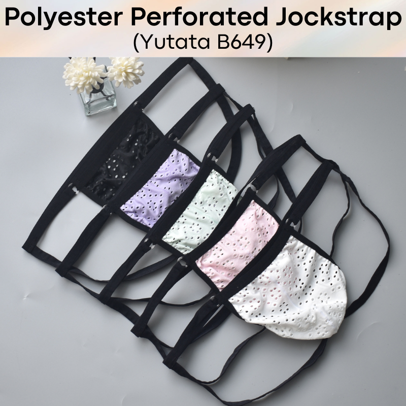 Men's Jockstrap: Polyester Perforated Pouch Slim Band Jockstrap (B649)