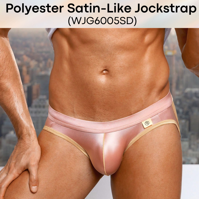 Men's Jockstrap: Polyester Satin-Like Low Waist Jockstrap Underwear (WJG6005SD)