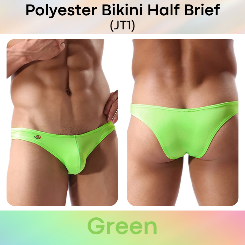 Men's Brief: Polyester Half Brief Bikini Underwear (JT1)