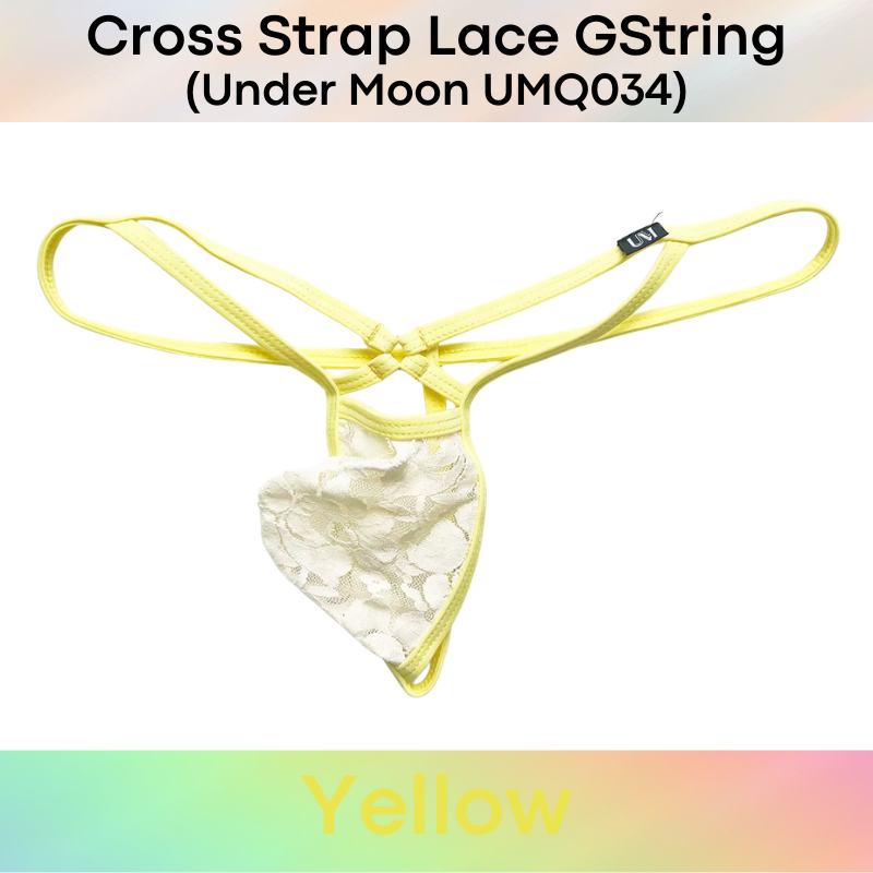 Men's GString: Nylon Sheer Lace 3D Convex Pouch Low Waist GString Underwear (UMQ034)