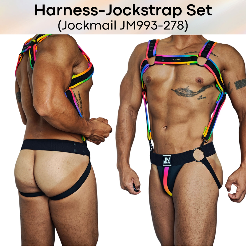 Men's Jockstrap: Neoprene Harness and Jockstrap Set (JM993JM278)