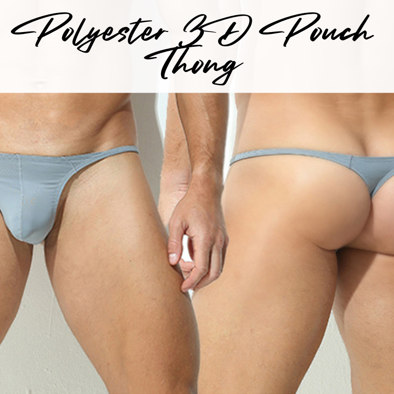 Men's Thong: Polyester 3D Pouch Low Rise Thong (KS1917XD)