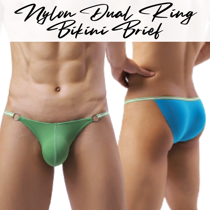 Men's Brief : 2 Ring Accessory Ice Silk Underwear (Fankazi F2405)