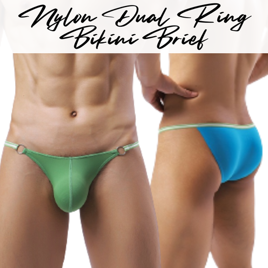 Men's Brief : 2 Ring Accessory Ice Silk Underwear (Fankazi F2405)