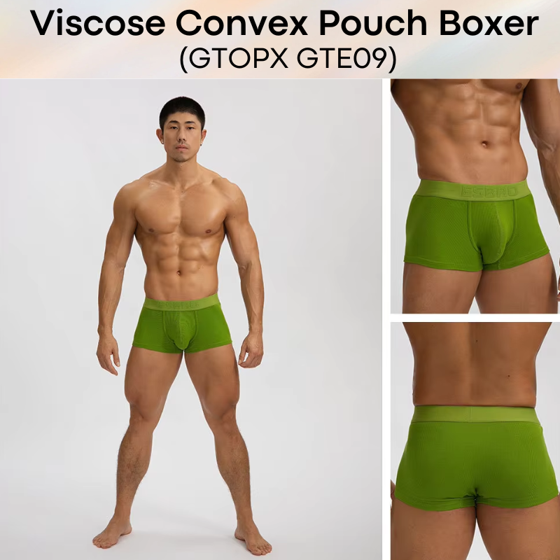 Men's Boxer:  Modal Fabric Thread Separation U Convex Pouch Boxer Brief Underwear (GTE09)