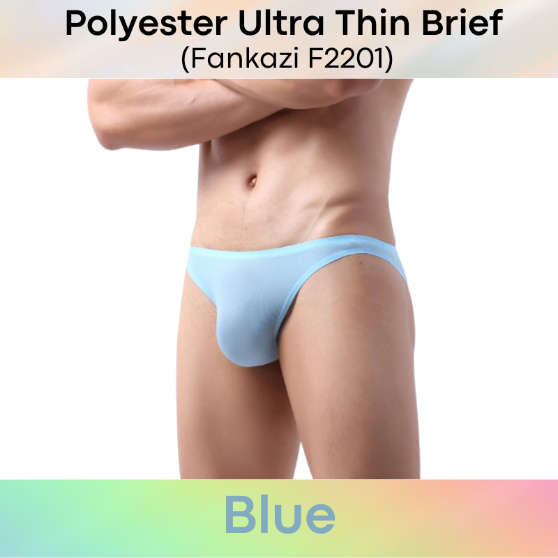 Men's Brief: Polyester Ice Silk Ultra Thin No Line Brief Underwear Underwear (F2201)