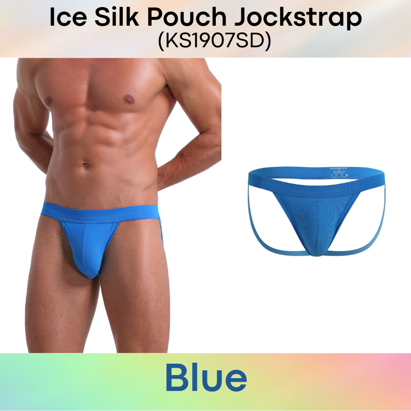 Men's Jockstrap: Polyester Ice Silk Pouch Jockstrap Underwear (KS1907SD)