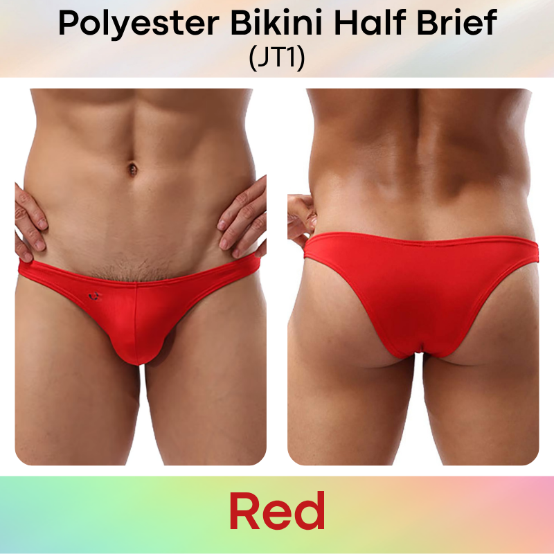 Men's Brief: Polyester Half Brief Bikini Underwear (JT1)