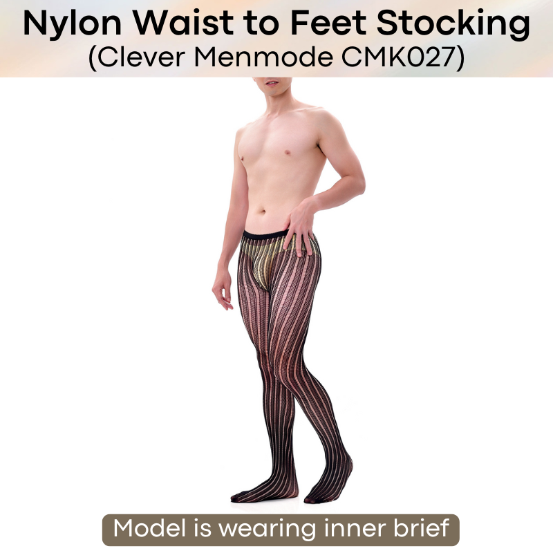 Men's Stocking: Nylon Fishnet Waist to Feet Body Stocking (CMK027)