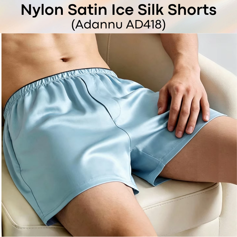 Men's Shorts: Nylon Satin Ice Silk Home Shorts (AD418)