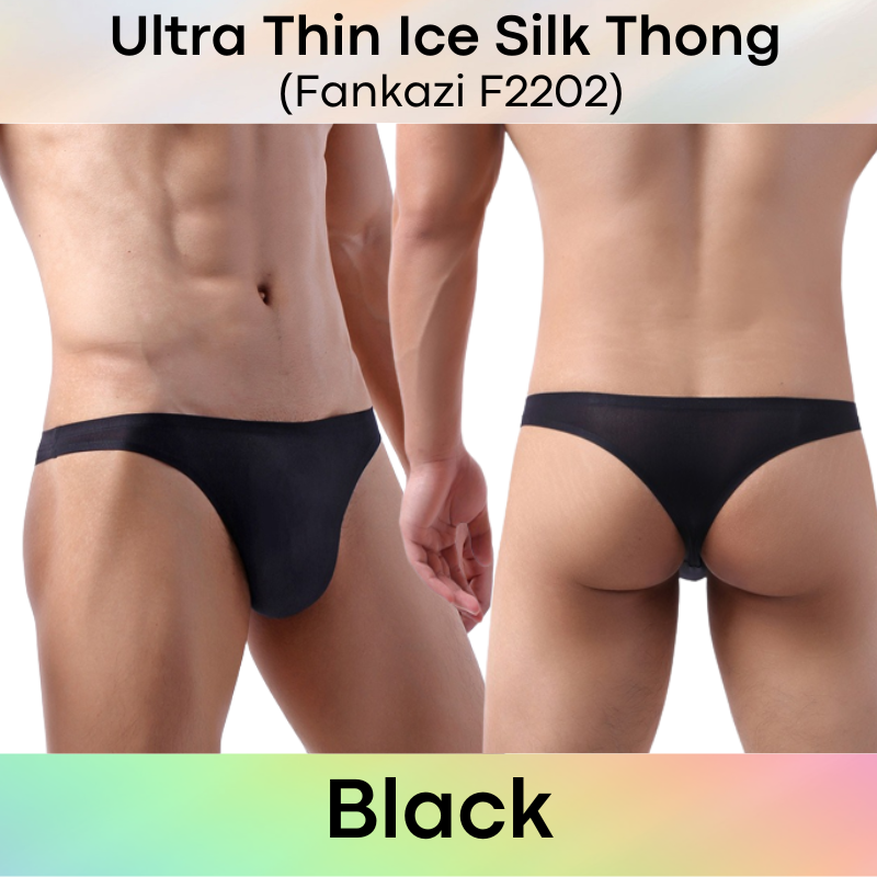 Men's Thong : Ice Silk Ultra Thin Underwear (Fankazi F2202)