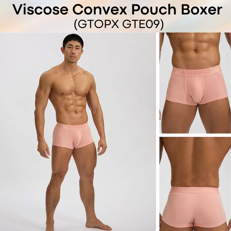 Men's Boxer:  Modal Fabric Thread Separation U Convex Pouch Boxer Brief Underwear (GTE09)