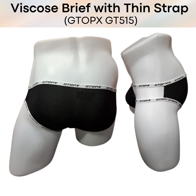 Men's Brief: Viscose Fibre Brief with 1cm Strap Underwear (GT515)