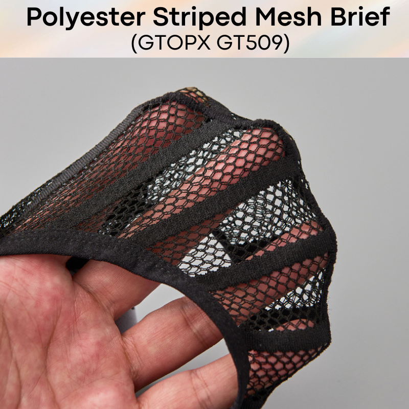 Men's Brief: Mesh Opaque Striped Brief (GT509)