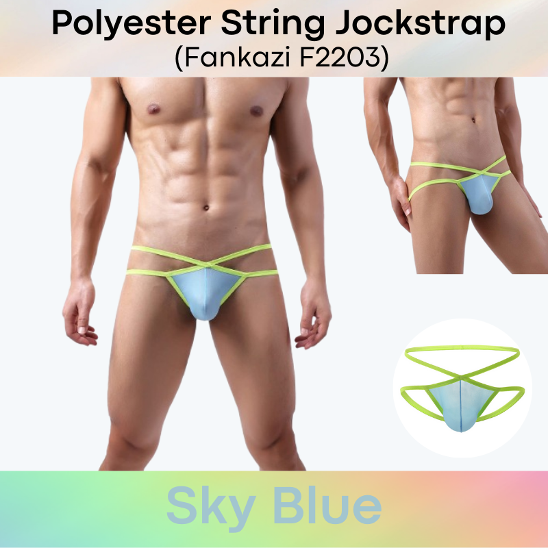 Men's Jockstrap: Polyester String Band Jockstrap with Lined Pouch Jockstrap Underwear (F2203)
