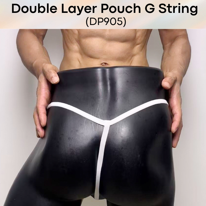 Mens GString: Polyester Double Layer Large Front Pouch GString Underwear (DP905)