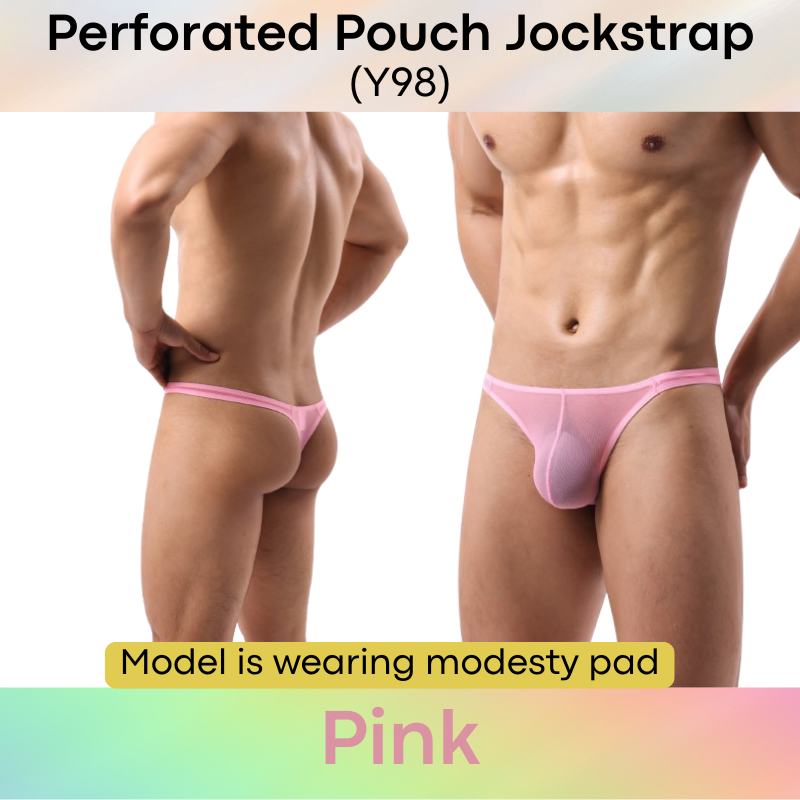 Men's Thong: Polyester Mesh Low Waist Thong (Y98)