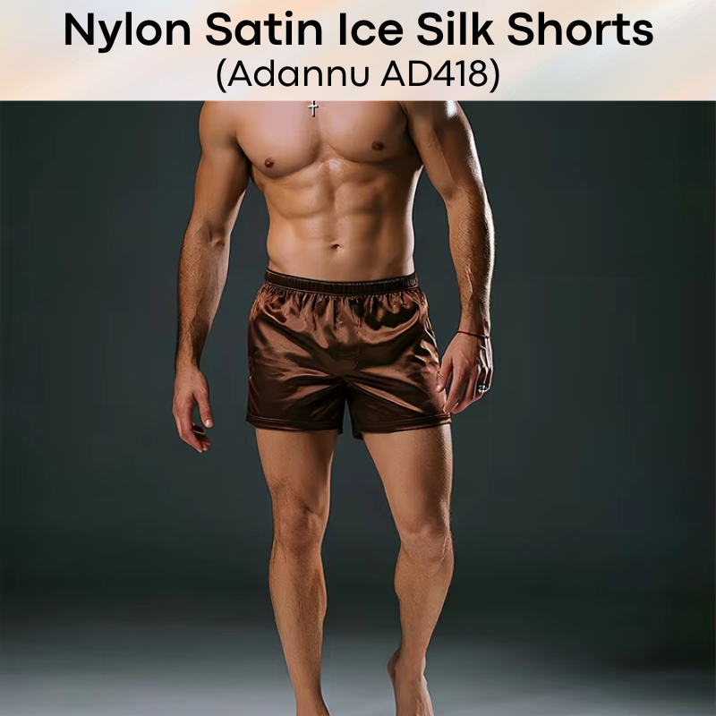 Men's Shorts: Nylon Satin Ice Silk Home Shorts (AD418)