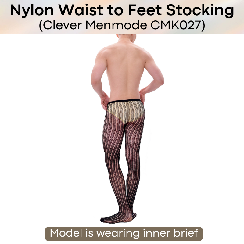 Men's Stocking: Nylon Fishnet Waist to Feet Body Stocking (CMK027)