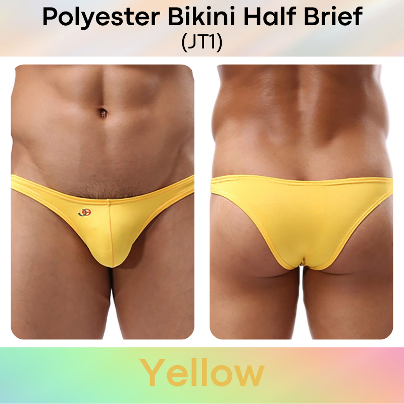 Men's Brief: Polyester Half Brief Bikini Underwear (JT1)