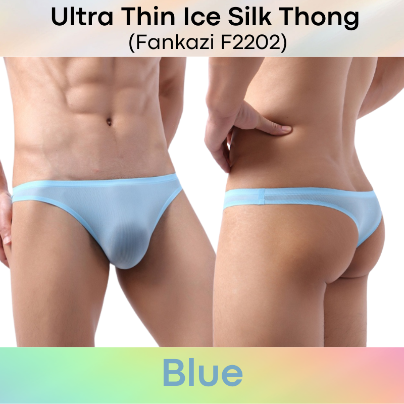Men's Thong : Ice Silk Ultra Thin Underwear (Fankazi F2202)