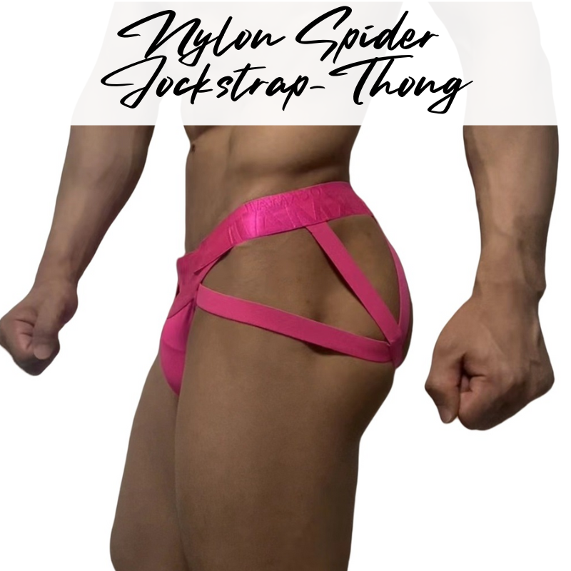 Men's Jockstrap: Nylon Ice Silk Spider Jockstrap-Thong Combi Underwear (JM253)