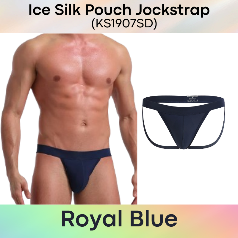 Men's Jockstrap: Polyester Ice Silk Pouch Jockstrap Underwear (KS1907SD)