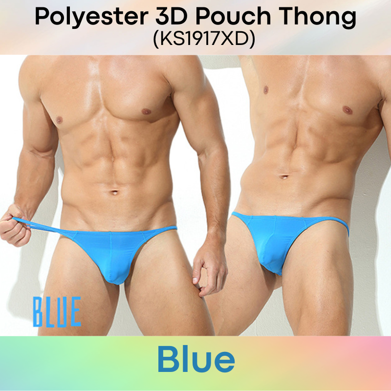 Men's Thong: Polyester 3D Pouch Low Rise Thong (KS1917XD)