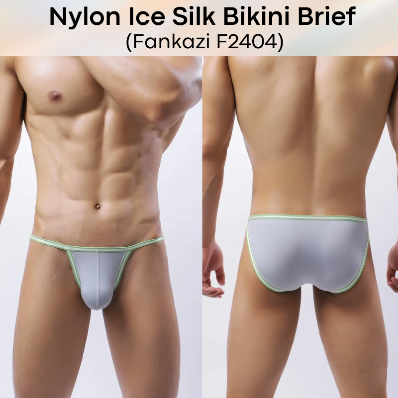 Men's Brief: Nylon Ice Silk Bikini Brief (F2404)