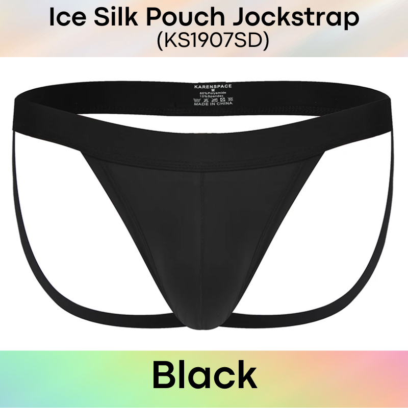 Men's Jockstrap: Polyester Ice Silk Pouch Jockstrap Underwear (KS1907SD)