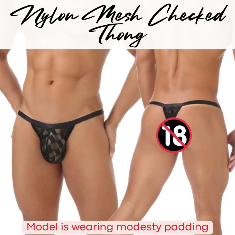 Men's Thong: Mesh Checked Thong (CMF300)