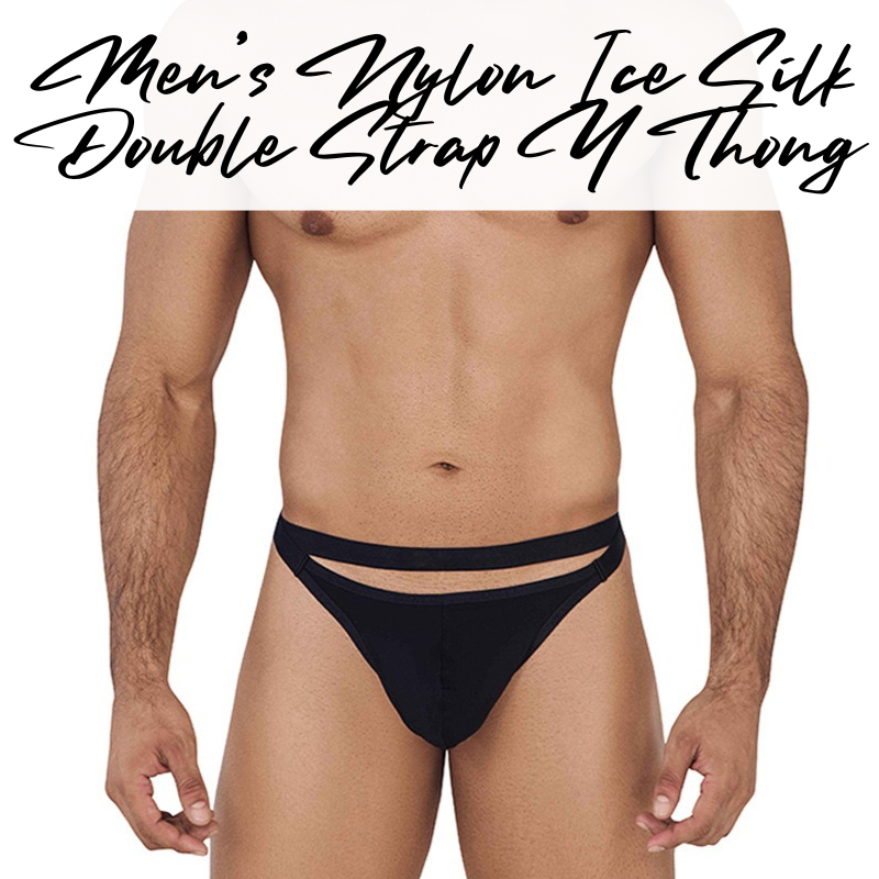 Men's Thong : Nylon Ice Silk Double Strap Y Thong (SJ H1822)