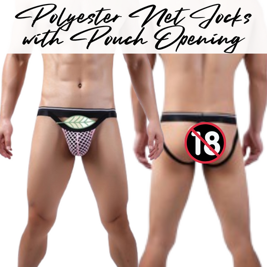 Men's Jockstrap: Polyester Net Jockstrap with Pouch Opening (F2110)