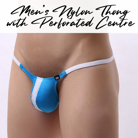 Men's Thong : Nylon Thong with Perforated Centre Underwear (UM0023)