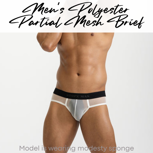 Men's Brief: Partial Cover Partial Mesh Brief (GT505)