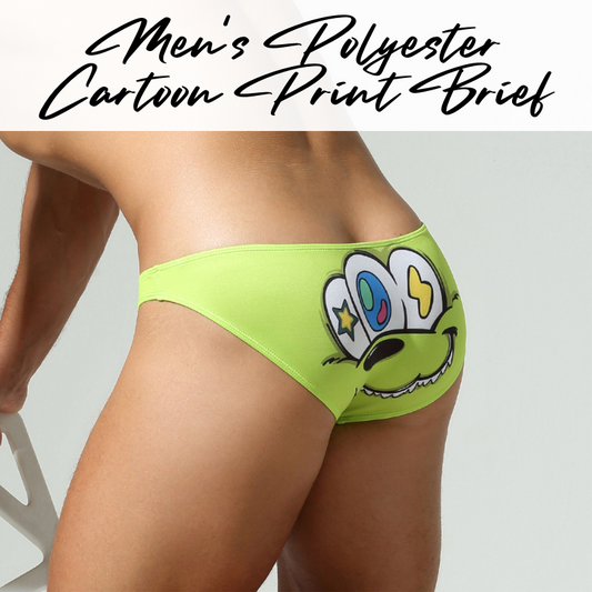 Men's Brief: Polyester Cartoon Low Waist Brief Underwear (SB250102)