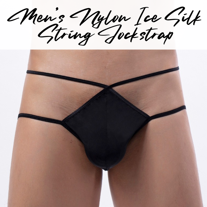 Men's Jockstrap : Ice Silk Large Pouch, Semi Transluscent String Jockstrap (SJ H1833)