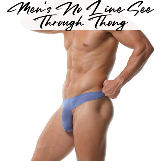 Mens Thong: No Line See Thru Polyester Thong Underwear (WJ6004DD)