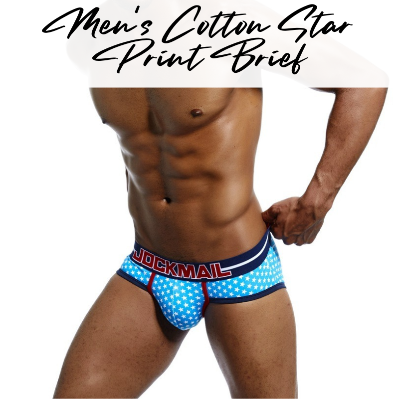 Men's Brief : Star Print Cotton Brief (Jockmail JM315)