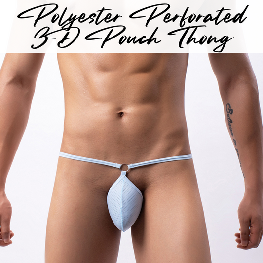 Men's Thong: Polyester Perforated Thong (E092)